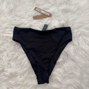 Skims Signature Swim Mid Waist Bottom Onyx Size XS